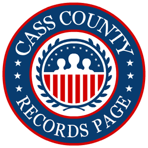 A round, red, white, and blue logo with the words 'Cass County Records Page' in relation to the state of Michigan.